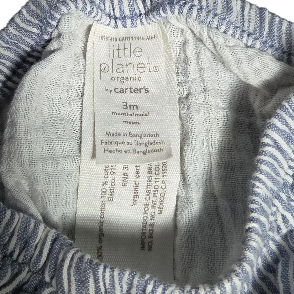 Little Planet Organic by Carter’s Baby Diaper Cover Blue White Stripe 3M